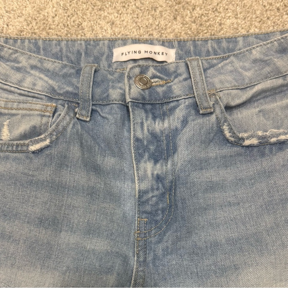 Flying Monkey Light Blue Vintage Straight Leg Jeans - Picture 7 of 12